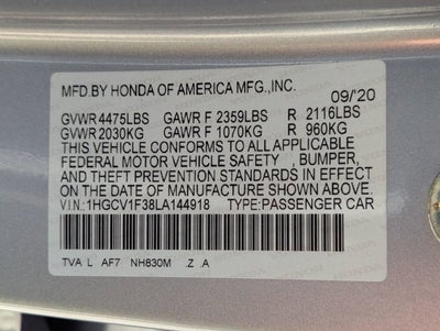 2020 Honda Accord Sedan Sport