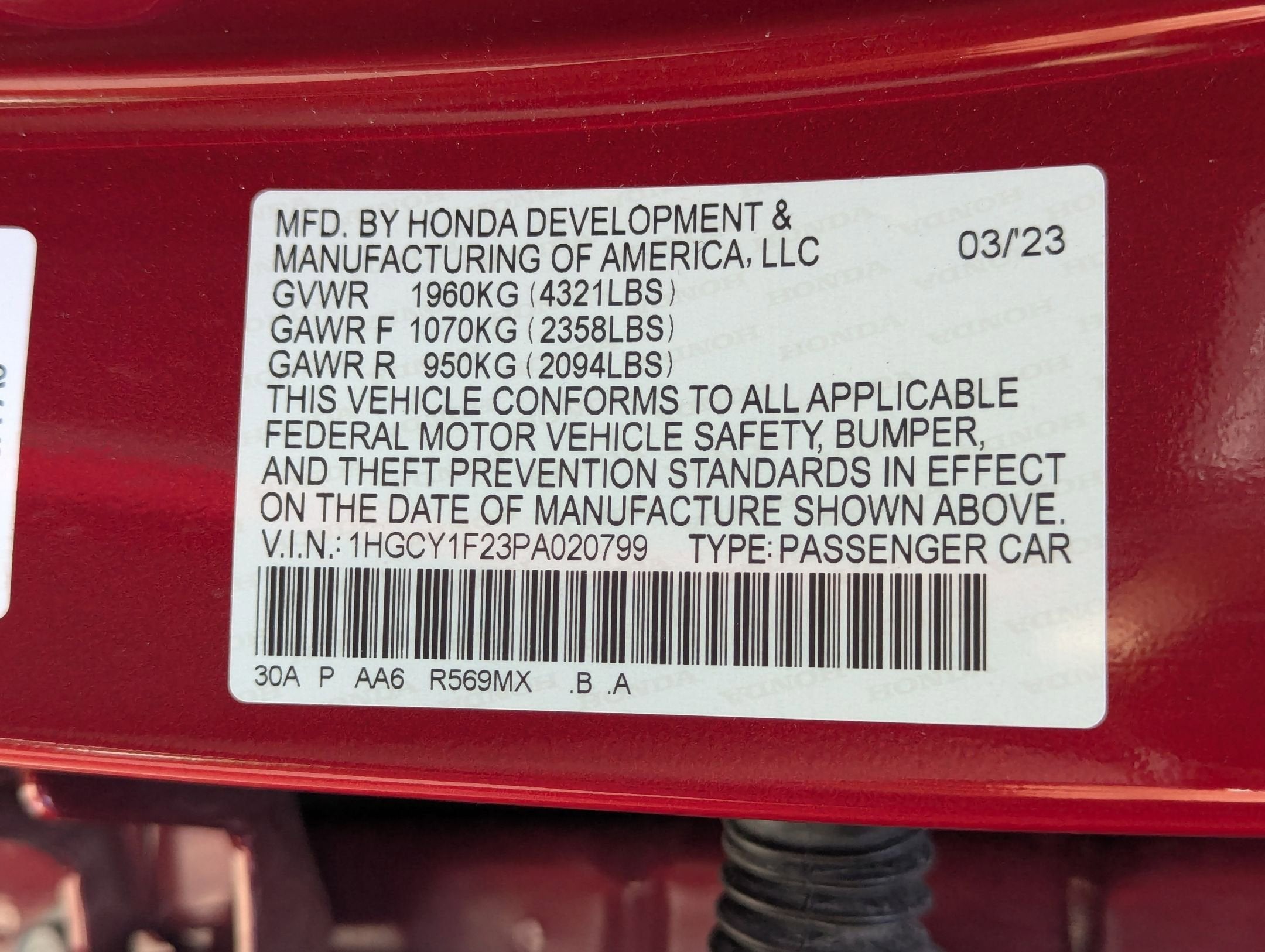 2023 Honda Accord Sedan 1.5T LX