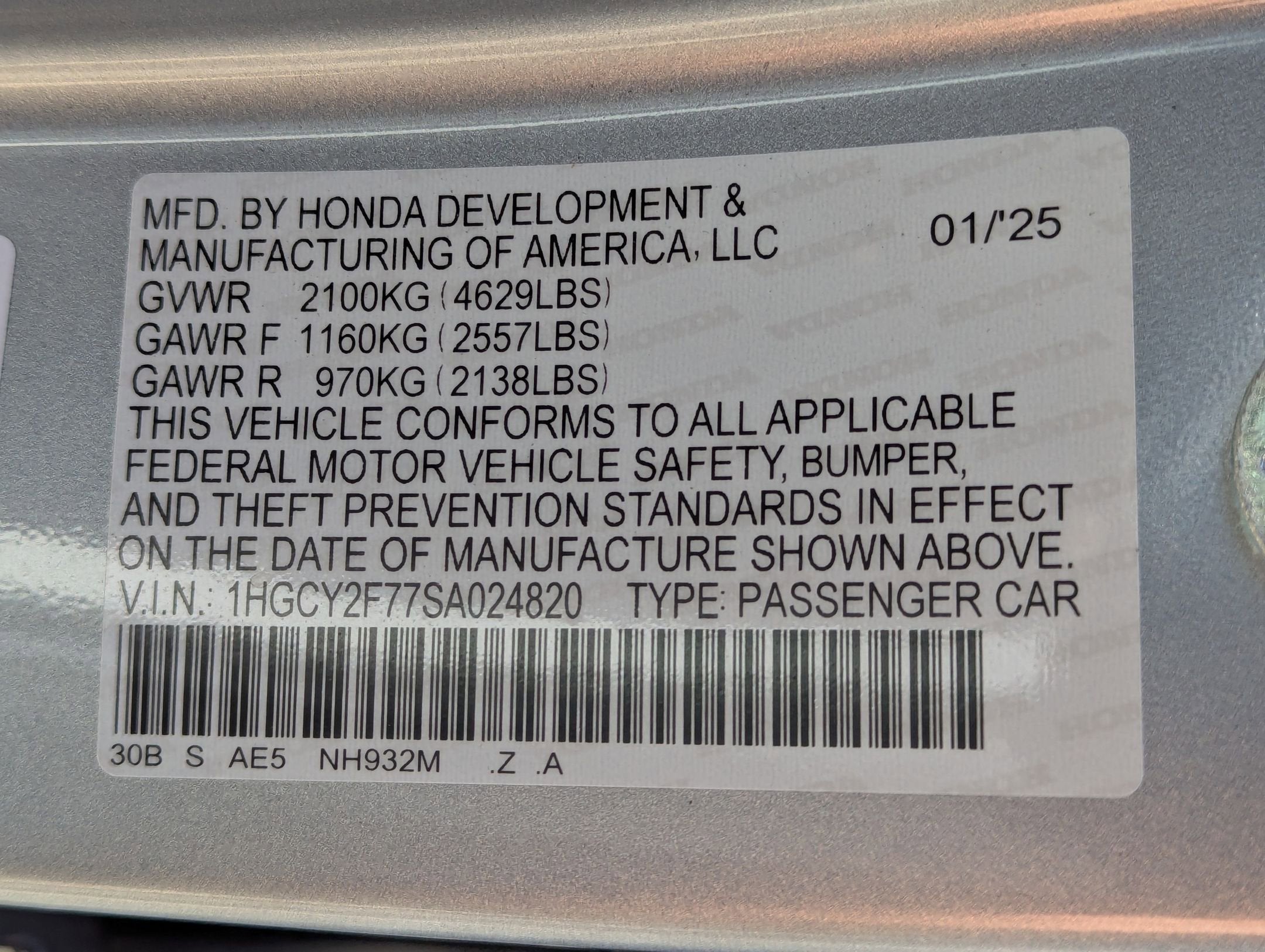 2025 Honda Accord Hybrid Sport-L