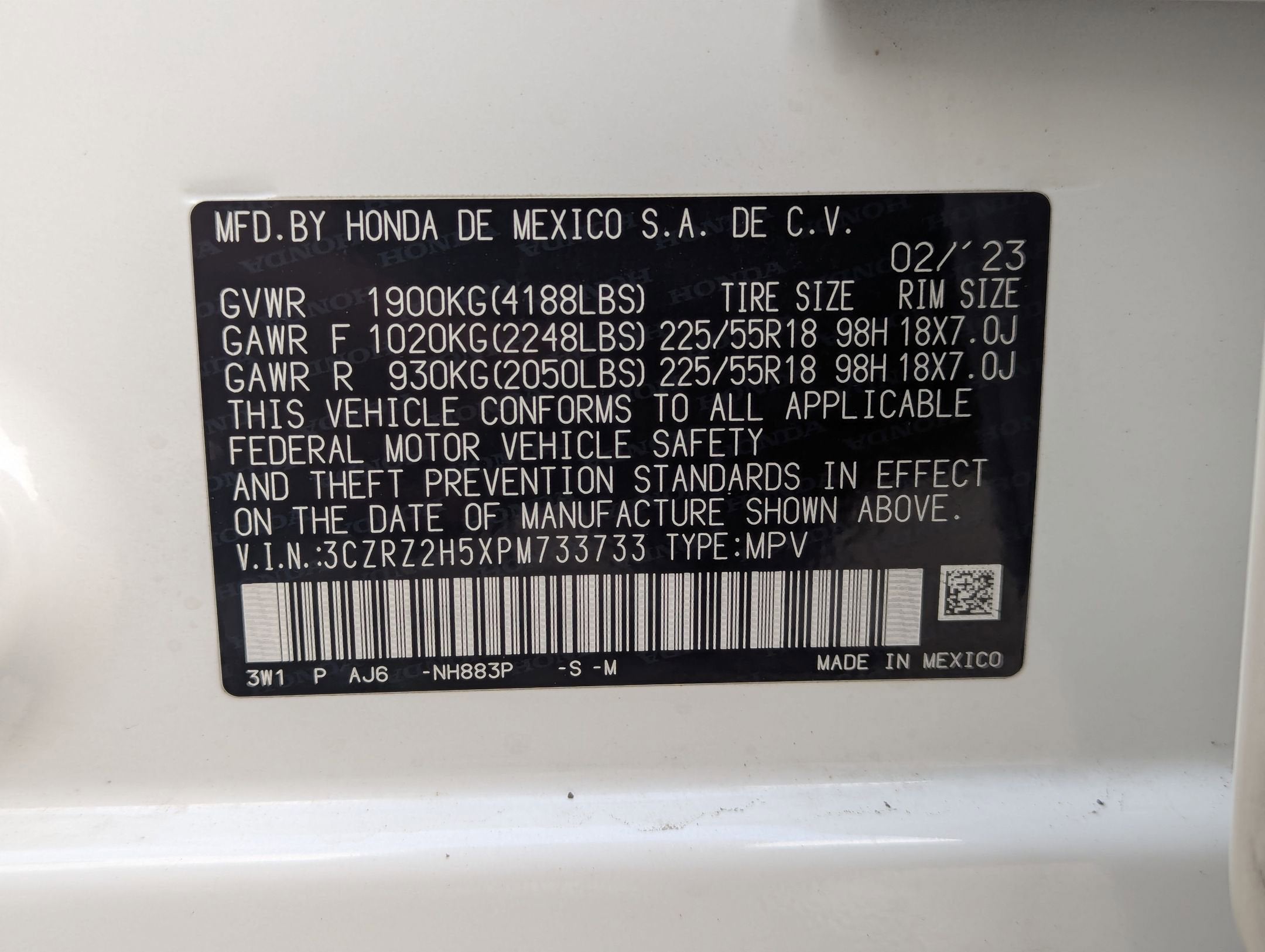 2023 Honda HR-V AWD SPORT