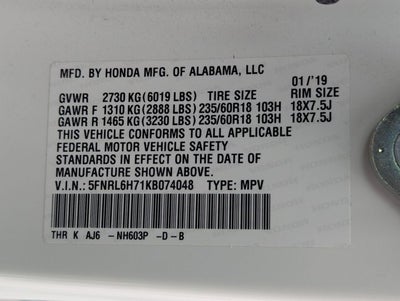 2019 Honda Odyssey EX-L w/Navi/RES