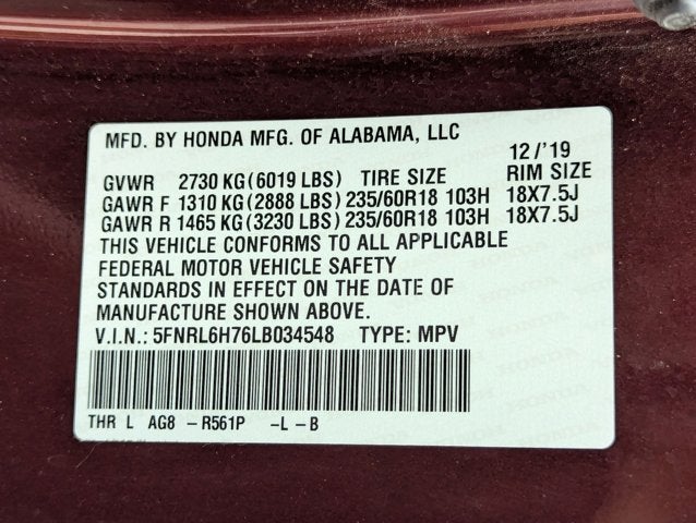 2020 Honda Odyssey EX-L