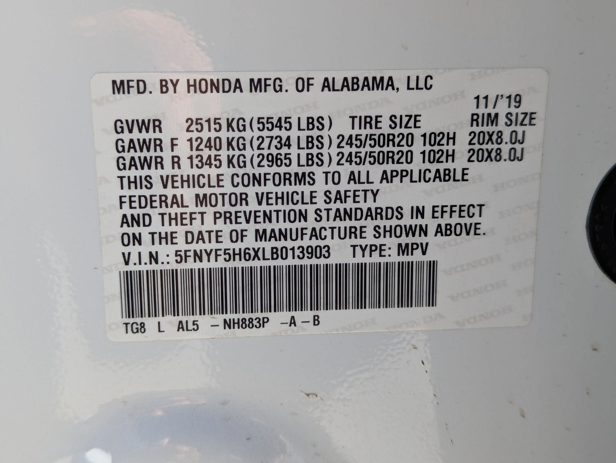 2020 Honda Pilot 2WD Touring-7