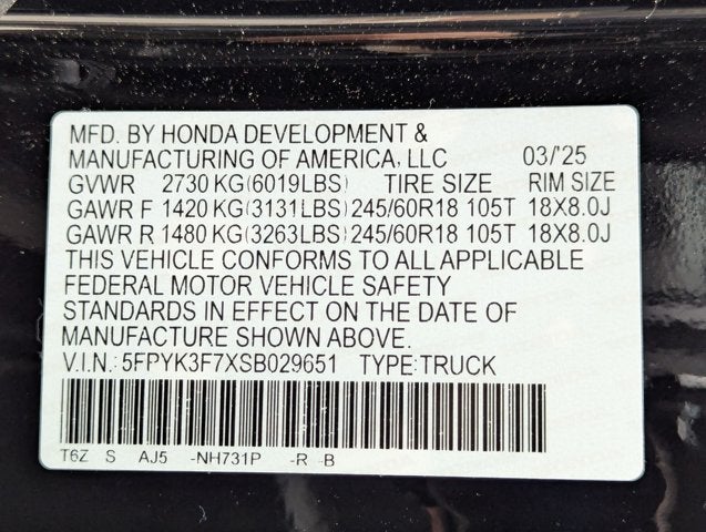 2025 Honda Ridgeline TrailSport+