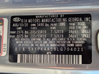 2020 Kia Sorento SX V6