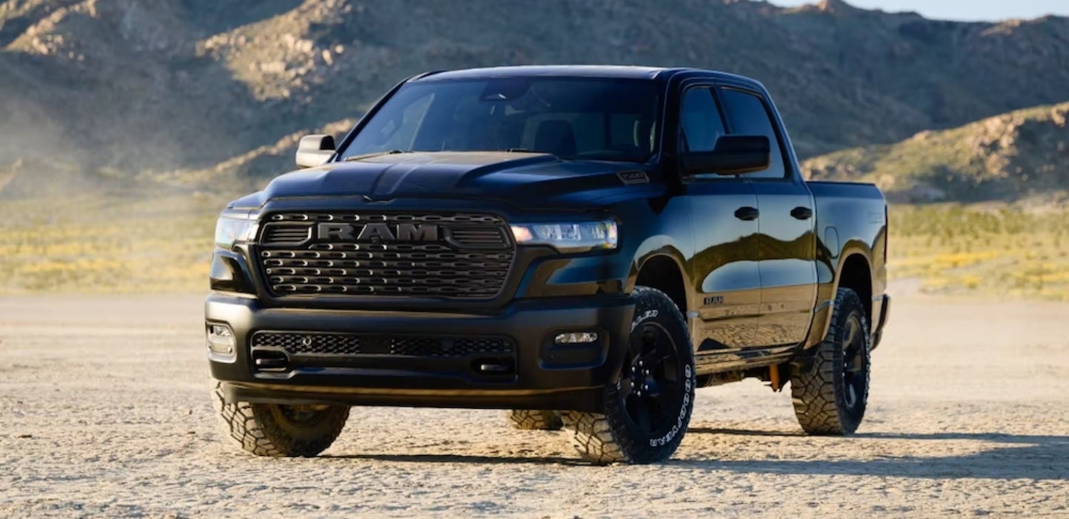 Black RAM 1500 truck front grill